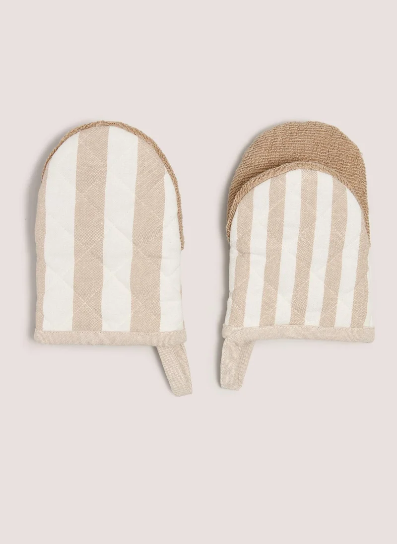 ماتلان Natural Striped Mini Oven Mitts