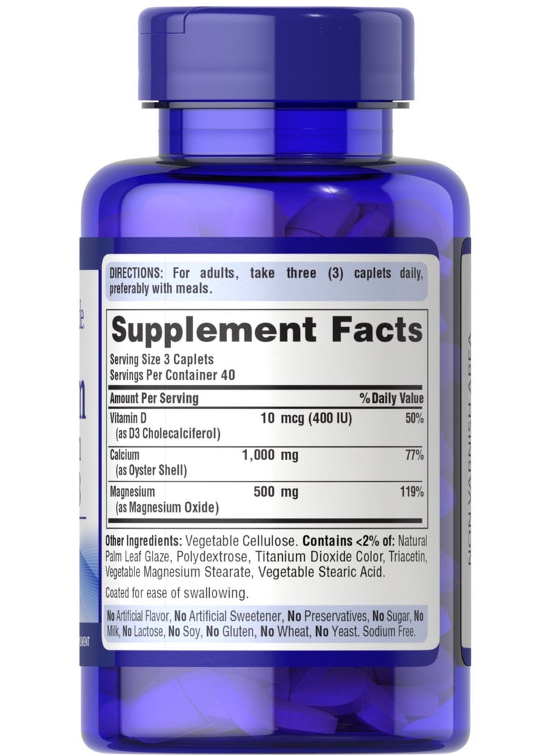 Puritan's Pride Calcium Magnesium With Vitamin D 120 Caplets  - Image 3