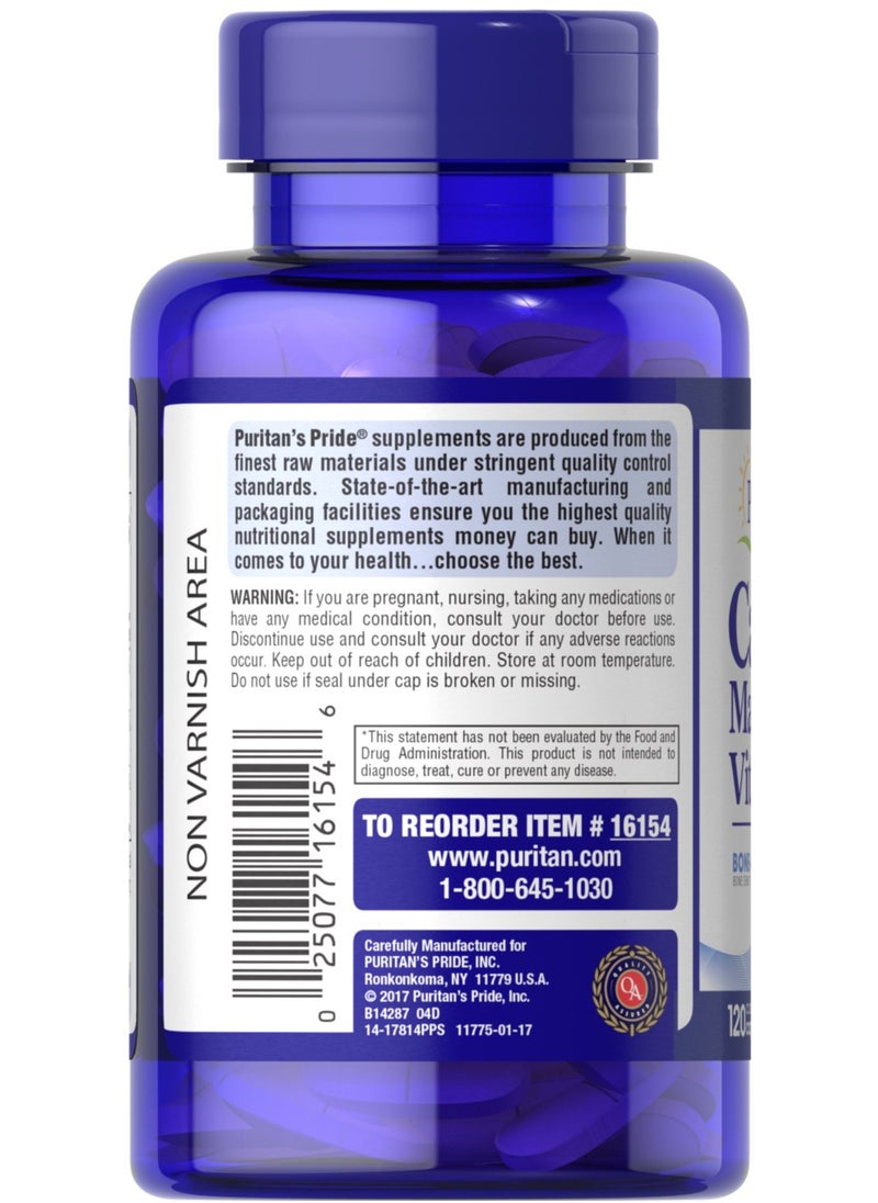 Puritan's Pride Calcium Magnesium With Vitamin D 120 Caplets  - Image 2