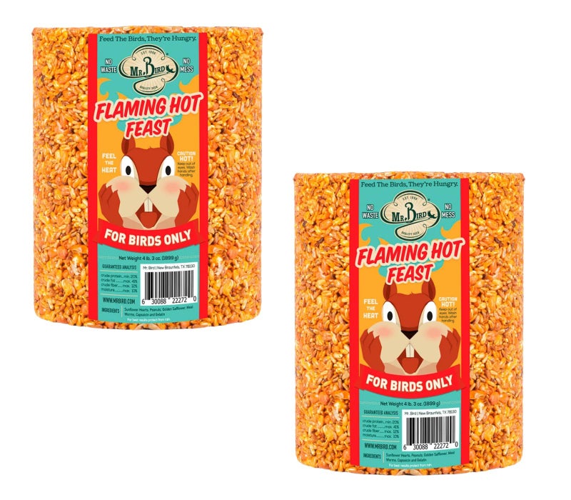 2-Pack of Mr. Bird Flaming Hot Feast Large Wild Bird Seed Cylinder 4 lbs. 3 oz. - Image 1