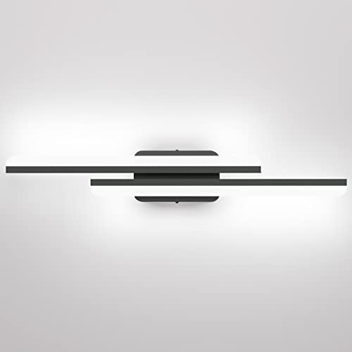 Ralbay 32" Black Bathroom Vanity Lights 36W Frosted Aluminum Modern LED Matte Black Vanity Light for Bathroom Lighting Fixtures White Light 6000K Black 32 inch - Image 1