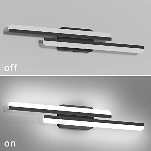Ralbay 32" Black Bathroom Vanity Lights 36W Frosted Aluminum Modern LED Matte Black Vanity Light for Bathroom Lighting Fixtures White Light 6000K Black 32 inch - Image 4