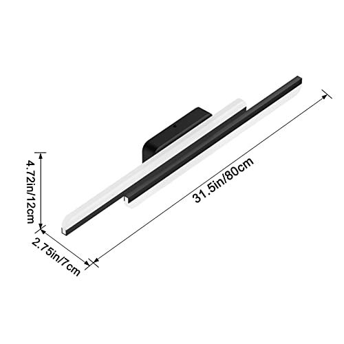 Ralbay 32" Black Bathroom Vanity Lights 36W Frosted Aluminum Modern LED Matte Black Vanity Light for Bathroom Lighting Fixtures White Light 6000K Black 32 inch - Image 5
