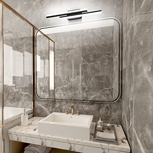 Ralbay 32" Black Bathroom Vanity Lights 36W Frosted Aluminum Modern LED Matte Black Vanity Light for Bathroom Lighting Fixtures White Light 6000K Black 32 inch - Image 3