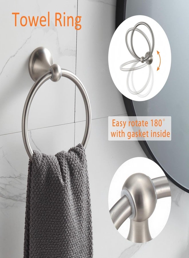 BGL Bathroom Accessory Set, Brushed Nickel Adjustable Expandable Towel Bar 4-Piece Bathroom Hardware Set Wall Mounted - Image 4