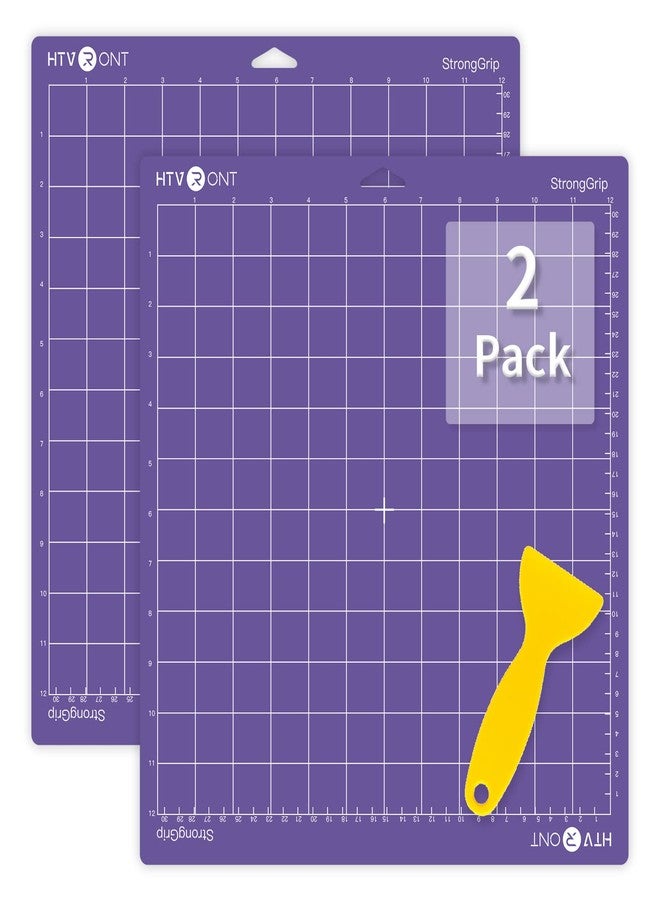 HTVRONT Strong Grip Cutting Mat, 2 Pack Cutting Mat 12x12 Compatible with Cricut Maker 3/Maker 4/Maker/Explore 3/4/Air 2/One, Strong Adhesive Sticky Quilting Cutting Mats Replacement Accessories - Image 1