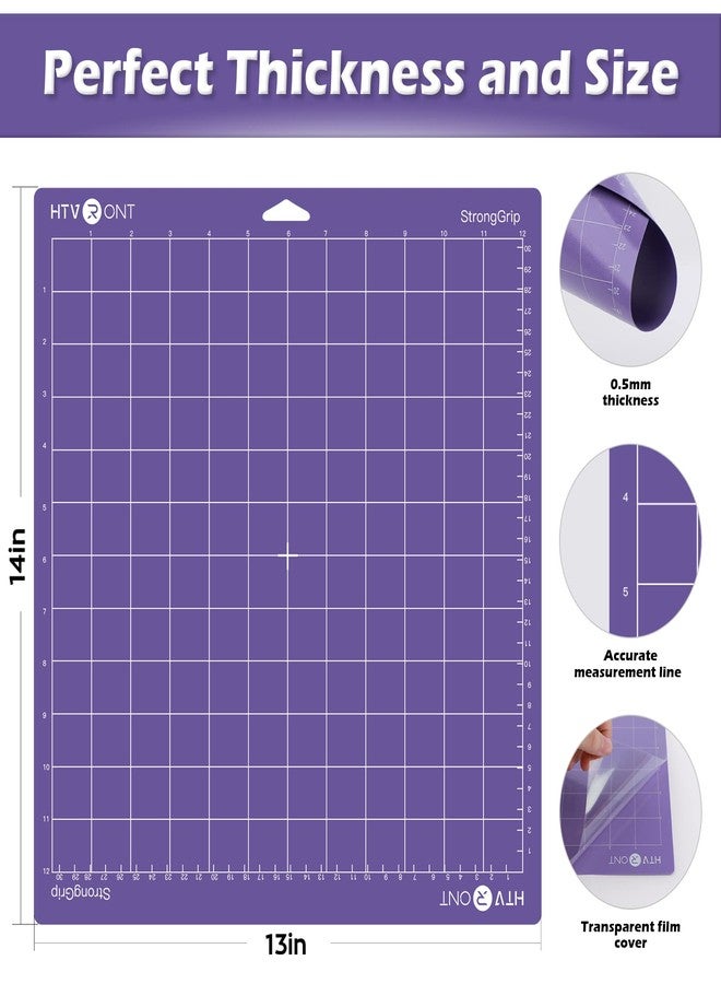 HTVRONT Strong Grip Cutting Mat, 2 Pack Cutting Mat 12x12 Compatible with Cricut Maker 3/Maker 4/Maker/Explore 3/4/Air 2/One, Strong Adhesive Sticky Quilting Cutting Mats Replacement Accessories - Image 2