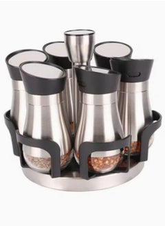 Generic 6-Piece Spice Bottle Set Silver/Black  - Image 1