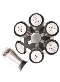 Generic 6-Piece Spice Bottle Set Silver/Black  - Image 2