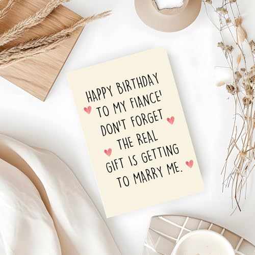 ICOOLYI Funny Birthday Card for Fiancé – Cute Birthday Gift for Future Husband – Romantic Birthday Card from Fiancée - Image 4
