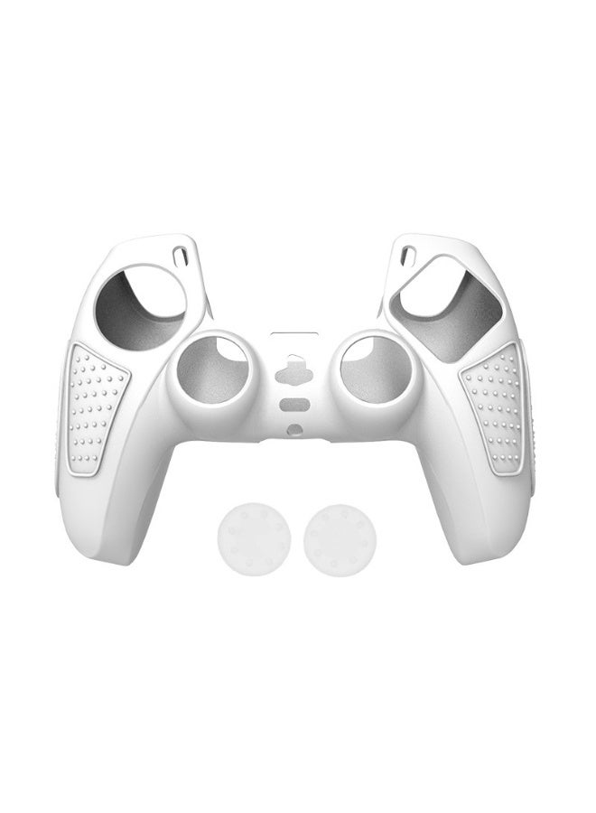 2 حزمة PS5 وحدة تحكم حالة الجلد ناعمة مسطحة ومضادة للانزلاق غطاء واقي من السيليكون لوحدة تحكم PlayStation 5 ، مع 4 أغطية قبضة إبهام مرفوعة - Image 3