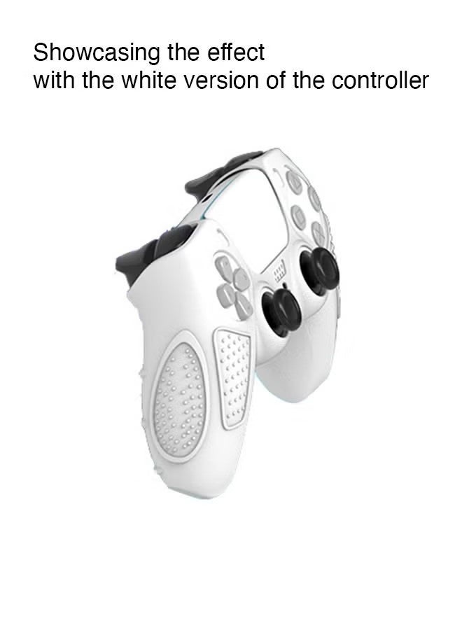 2 حزمة PS5 وحدة تحكم حالة الجلد ناعمة مسطحة ومضادة للانزلاق غطاء واقي من السيليكون لوحدة تحكم PlayStation 5 ، مع 4 أغطية قبضة إبهام مرفوعة - Image 2