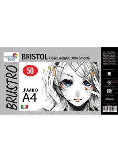 BRUSTRO Brustro Bristol 250 GSM Jumbo - A4 (50 Sheets)  - Image 1