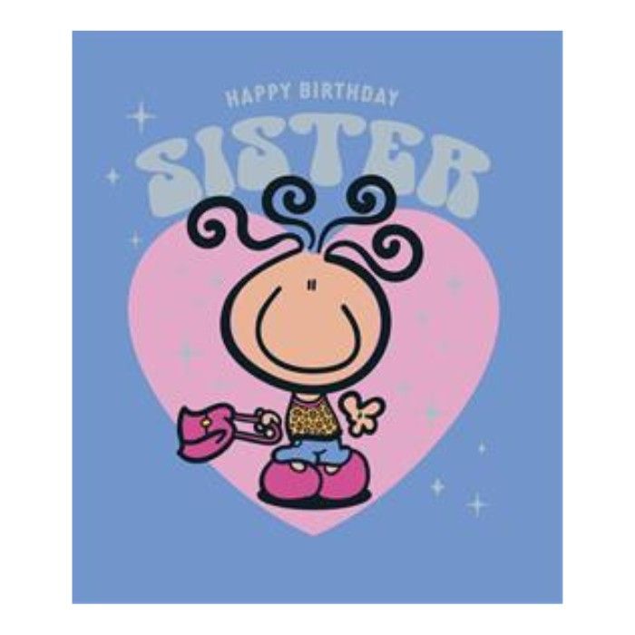 UK Greetings Bubblegum Happy Birthday Sister Greeting Card - Image 1