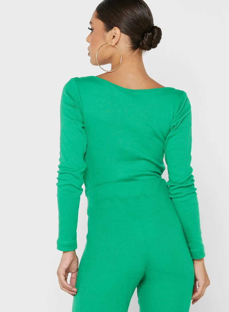 PUBLIC DESIRE Ribbed Square Neck Body