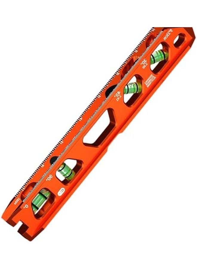 أداة محاذاة مزدوجة القياس 9 بوصة، 4 فقاعات هوائية، قاعدة مخددة على شكل V، ميزان روح من سبائك الألومنيوم متين - Image 2