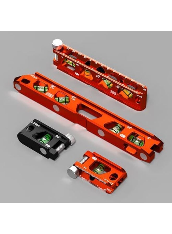 أداة محاذاة مزدوجة القياس 9 بوصة، 4 فقاعات هوائية، قاعدة مخددة على شكل V، ميزان روح من سبائك الألومنيوم متين - Image 4