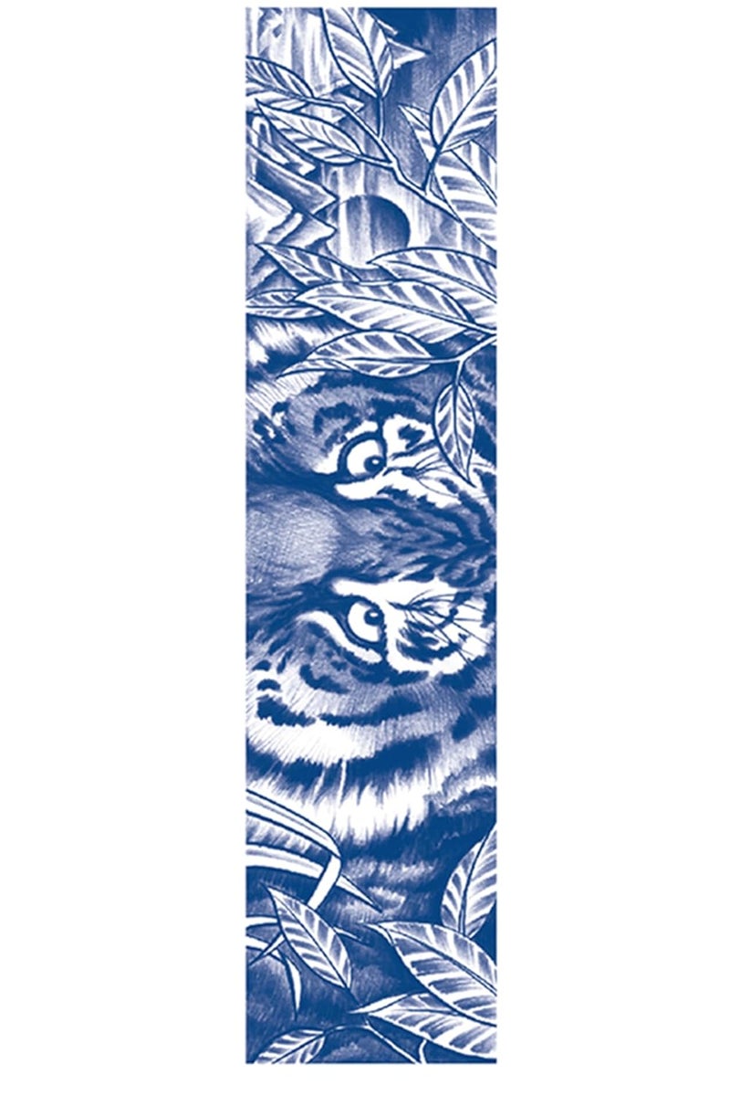 Semipermanent Temporary Tattoo Stickers 2025 days Lifespan For Men Women Boys Girls Waterproof 3D Realistic Arm Band Hand Compass Tatto Sticker Blue Coloured Temp Watertransfer Blue Tiger Face Design Temporary Tattoo Arm Band Style Size24X63cm GZBH014 - Image 4
