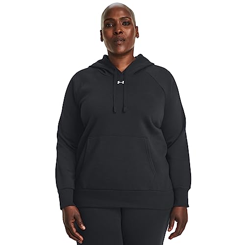 Under Armour Womens Rival Fleece Hoodie, (001) Black / / White, X-Large - Image 1