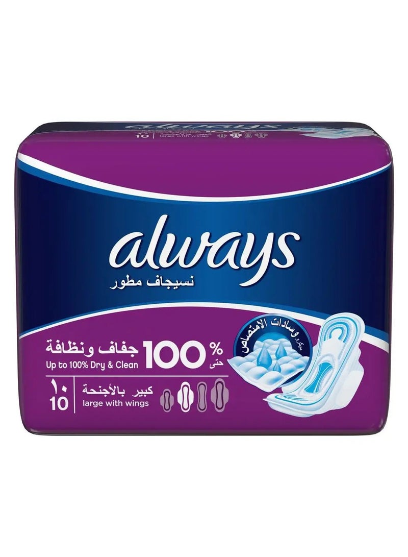Always Clean & Dry Maxi Thick Sanitary Large Pads 10's
