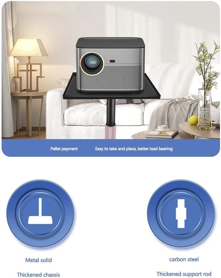 ​​Adjustable Floor Standing Projector Stand with Tray | 85-130cm Height Telescopic | Carbon Steel Base | 20x34cm Pallet​​ - Image 2