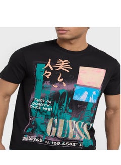 GUESS Printed Crew Neck Short Sleeve T-Shirt  - Image 3
