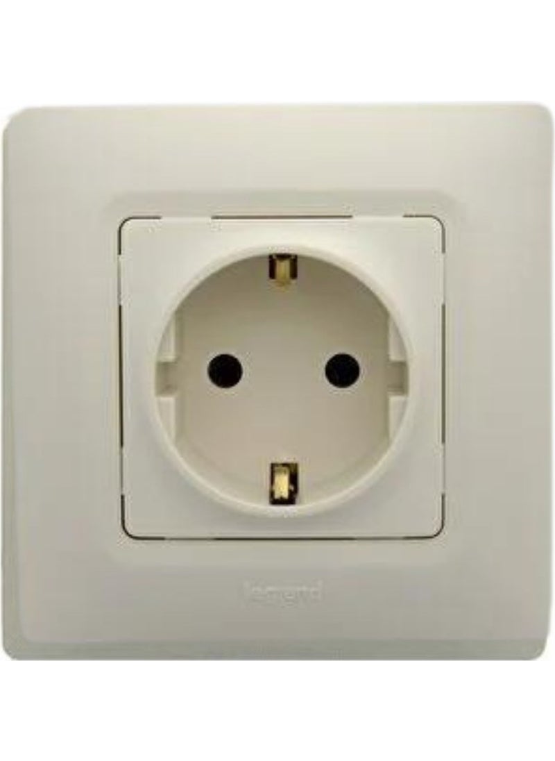 Legrand Salbei Beige (Cream) Grounded Socket 767414 (Frame Included) 