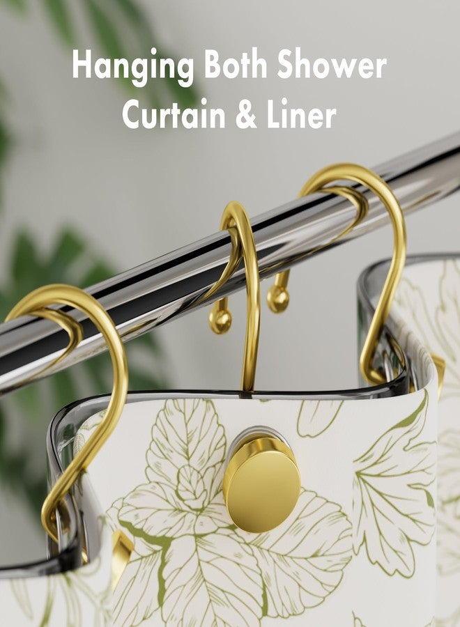 AmazerBath Gold Shower Curtain Hooks, Shower Curtain Rings Modern Decorative Shower Curtain Hooks Rust Proof Smooth Metal Shower Hooks for Shower Curtain Hangers Bathroom Shower Rod Hook, 12Pcs - Image 3