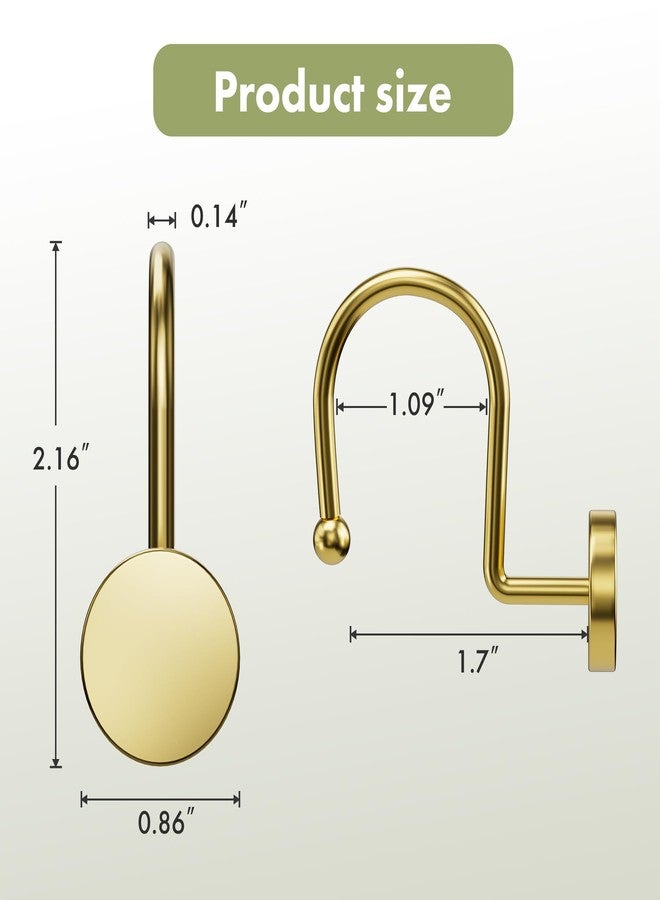 AmazerBath Gold Shower Curtain Hooks, Shower Curtain Rings Modern Decorative Shower Curtain Hooks Rust Proof Smooth Metal Shower Hooks for Shower Curtain Hangers Bathroom Shower Rod Hook, 12Pcs - Image 5