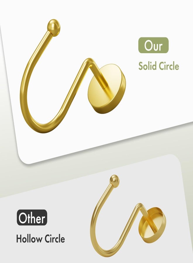 AmazerBath Gold Shower Curtain Hooks, Shower Curtain Rings Modern Decorative Shower Curtain Hooks Rust Proof Smooth Metal Shower Hooks for Shower Curtain Hangers Bathroom Shower Rod Hook, 12Pcs - Image 2