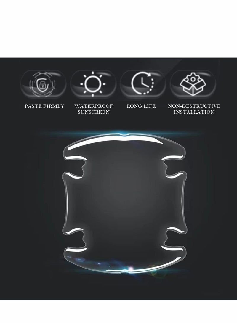 Universal 3D Transparent Car Door Handle Stickers - 8PCS Waterproof Anti-Scratch Protection Film for Most Models - Image 4