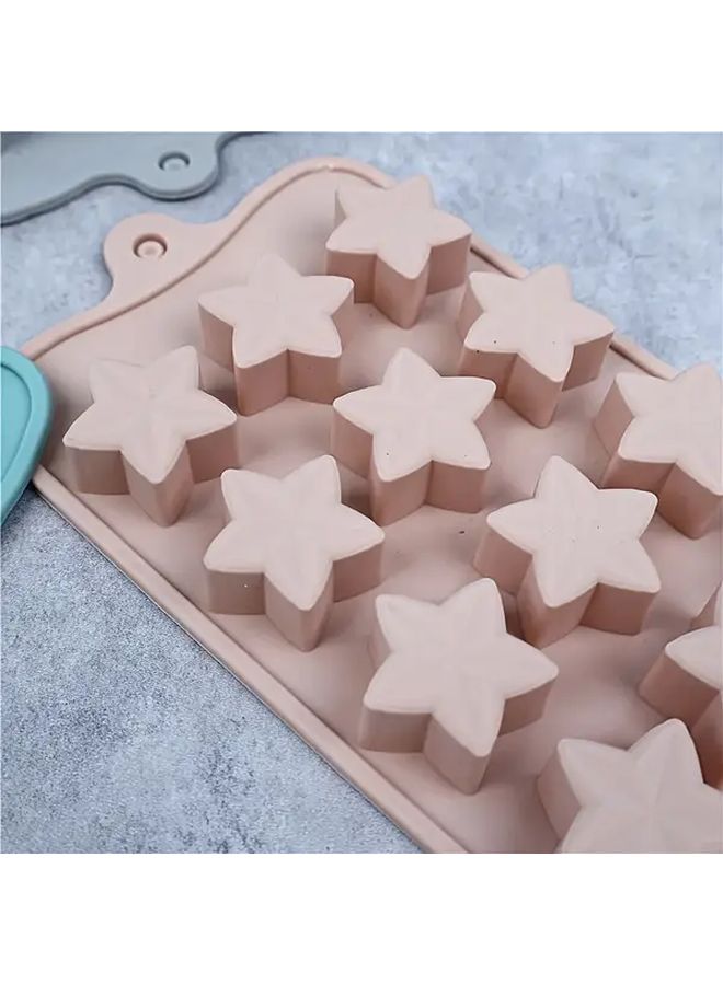Pentagram Silicone Molds Blue Set High Temperature Resistant Non Stick Reusable Multifunctional Baking Molds For Jelly Pudding Chocolate Candy Creative Baking Essential For Home Baking Enthusiasts - Image 3