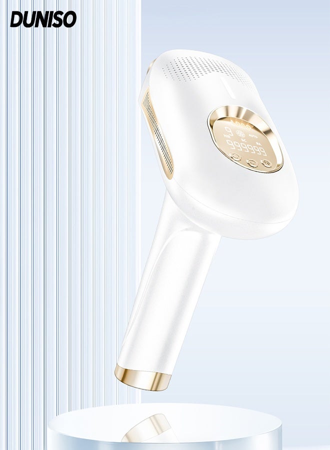 DUNISO 3 In 1 Home Laser Hair Removal Ice Cooling Painless Hair Remover at Home with Sapphire Ice-Cooling Multifunctional 9 Levels IPL Laser Hair Removal Device Auto Flashing for Fast Full Body Hair Removal from Home - Image 1