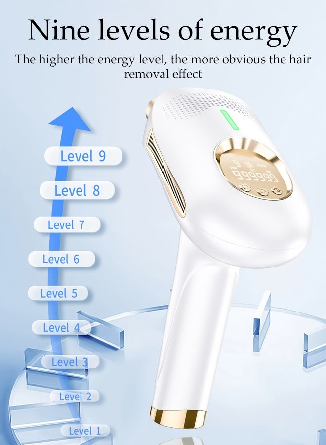 DUNISO 3 In 1 Home Laser Hair Removal Ice Cooling Painless Hair Remover at Home with Sapphire Ice-Cooling Multifunctional 9 Levels IPL Laser Hair Removal Device Auto Flashing for Fast Full Body Hair Removal from Home - Image 2