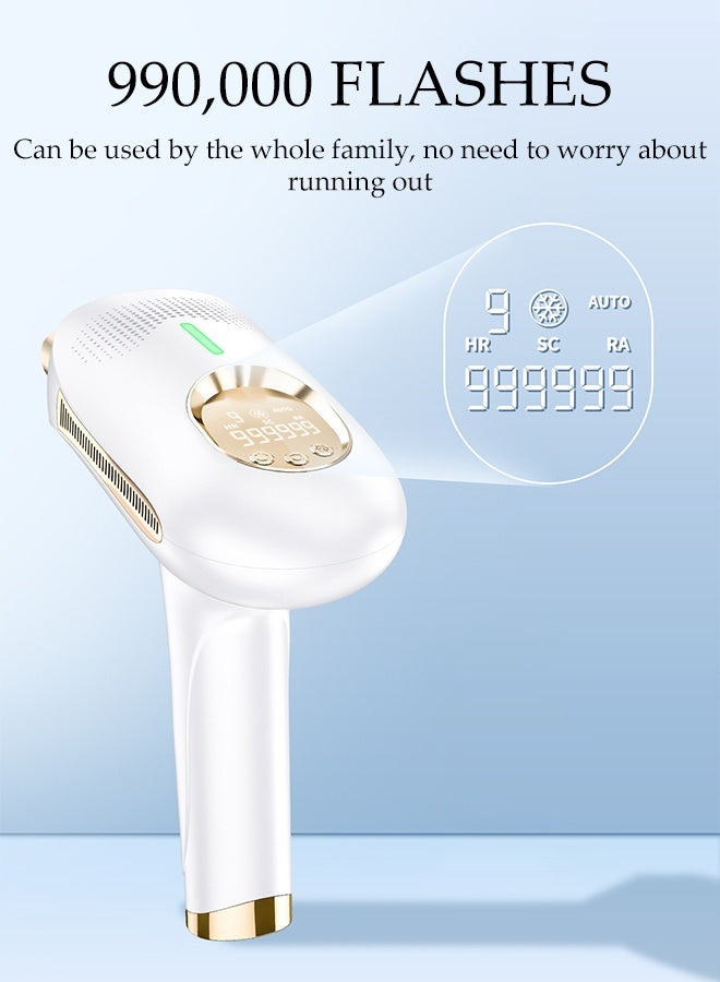 DUNISO 3 In 1 Home Laser Hair Removal Ice Cooling Painless Hair Remover at Home with Sapphire Ice-Cooling Multifunctional 9 Levels IPL Laser Hair Removal Device Auto Flashing for Fast Full Body Hair Removal from Home - Image 3