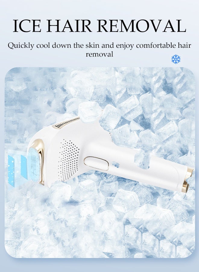DUNISO 3 In 1 Home Laser Hair Removal Ice Cooling Painless Hair Remover at Home with Sapphire Ice-Cooling Multifunctional 9 Levels IPL Laser Hair Removal Device Auto Flashing for Fast Full Body Hair Removal from Home - Image 5