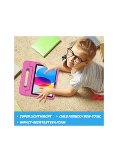 Procases ProCase Kids Case for iPad 10th Generation 10.9 Inch 2022, Shockproof Stand Cover with Convertible Handle Light Weight Kids Friendly Case for Boys Girls Toddlers –Pink  - Image 5