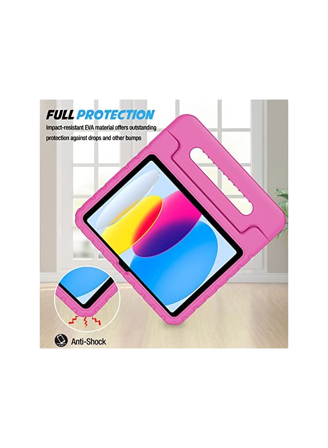 Procases ProCase Kids Case for iPad 10th Generation 10.9 Inch 2022, Shockproof Stand Cover with Convertible Handle Light Weight Kids Friendly Case for Boys Girls Toddlers –Pink - Image 4