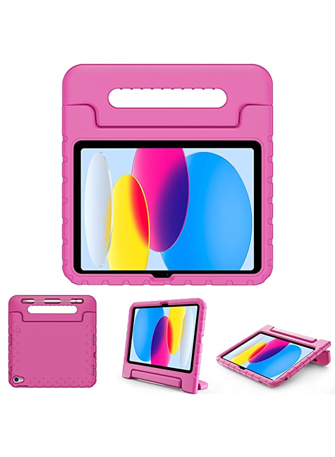 Procases ProCase Kids Case for iPad 10th Generation 10.9 Inch 2022, Shockproof Stand Cover with Convertible Handle Light Weight Kids Friendly Case for Boys Girls Toddlers –Pink - Image 1
