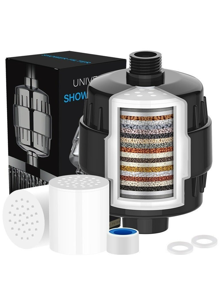 فلتر مياه الدش – 20 مرحلة لتقليل الكلور، مقاس عالمي مع خراطيش قابلة للاستبدال - Image 1