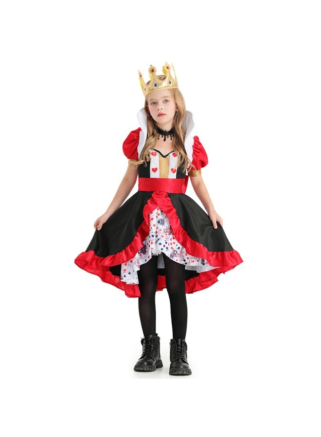NIBEMINENT Children's poker queen with crown necklace, girls' stage performance costume, fairy tale - Image 1
