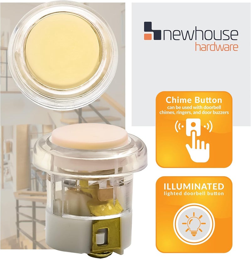 Newhouse Hardware زر جرس الباب من Newhouse Hardware FMBCL، شفاف - Image 3