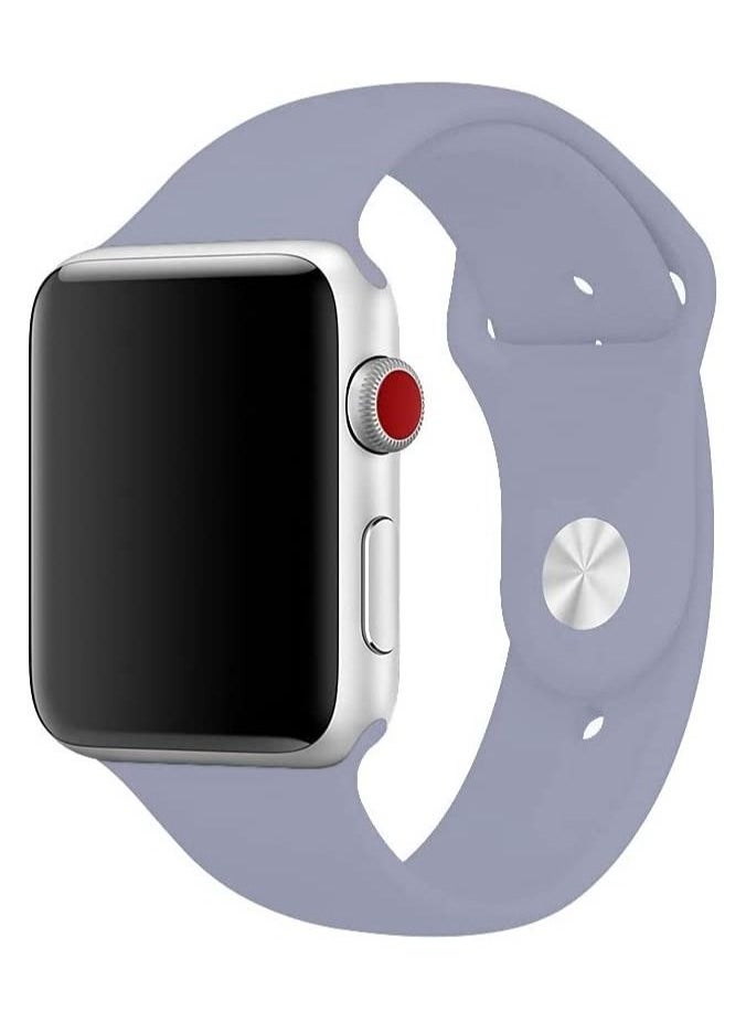 VITION - Sports Band for Apple Watch 42mm 44mm 45mm Soft Silicone Replacement Wrist Strap Compatible with iWatch Apple Watch Series 7/SE/6/5/4/3/2/1 Lavender Grey - Image 1