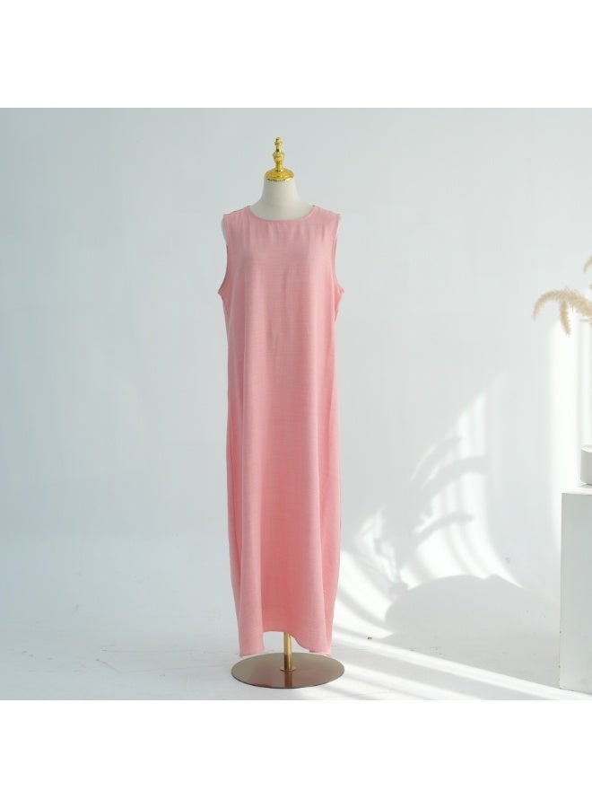 Women Mandarin Collar Frog Button 2 Piece Abaya Set Flared Sleeve Loose Maxi Dress - Image 5