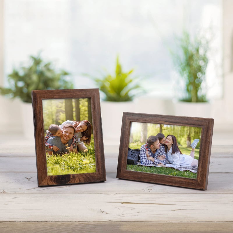 Giftgarden 4x6 Picture Frame Brown Set of 12  Multi Rustic Walnut Wood-Color 4 by 6 Photo Frames Bulk for Wall or Tabletop Display - Image 3