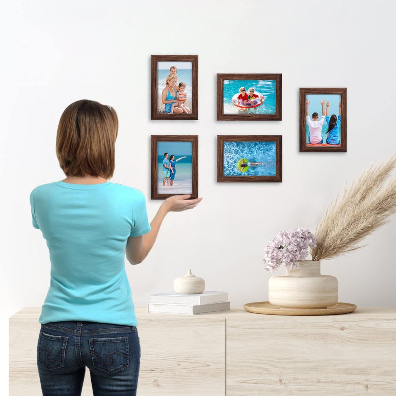 Giftgarden 4x6 Picture Frame Brown Set of 12  Multi Rustic Walnut Wood-Color 4 by 6 Photo Frames Bulk for Wall or Tabletop Display - Image 5
