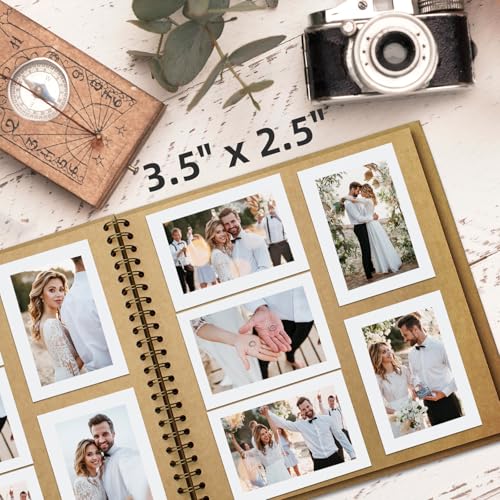 Yopih 8 x 8 Inch DIY Scrapbook Photo Album Hardcover Kraft Blank Page Acid-Free 40 Pages (20 Sheets) Memory Book for Wedding Anniversaries Family Baby Memories Small Scrapbooking Projects, White - Image 4