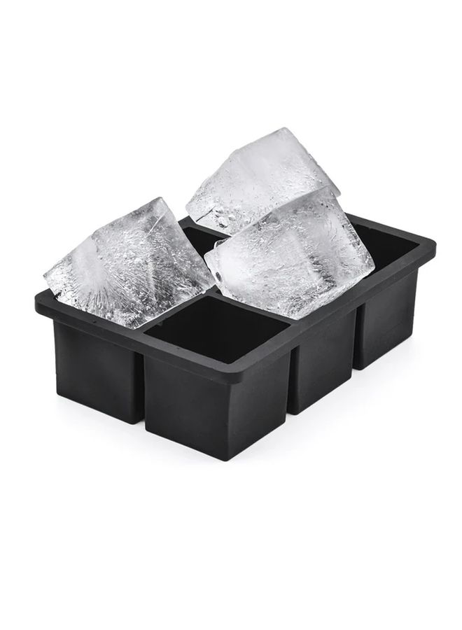 1pc Silicone Ice Cube Tray with Lid Black 6 Grids Large Size Reusable Detachable Keeps Drinks Chilled Ideal for Kitchen Parties Apartment Essentials Freezer Accessories - Image 4