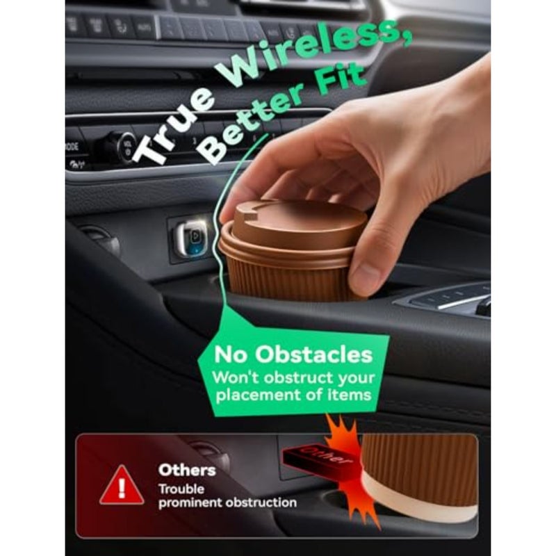 محول Carplay وAndroid Auto اللاسلكي، دونجل صغير ومستقر 2 في 1 بتصميم معدني، يحول CarPlay/AA السلكي للمركبة إلى لاسلكي، لنظام iOS 10+/Android 11+ والسيارات من 2016 رمادي - Image 3
