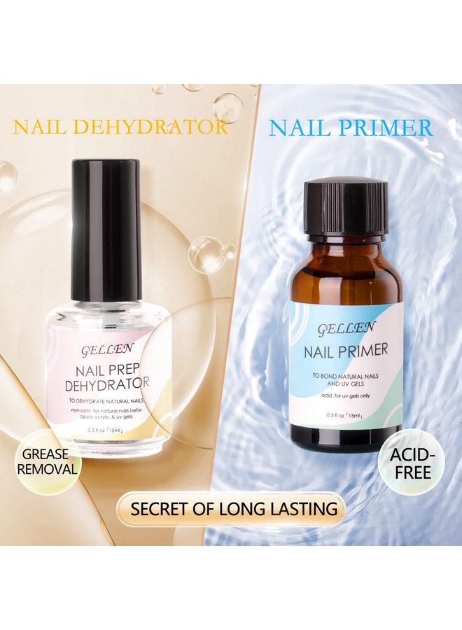 Gellen Nail Dehydrator And Nail Primer Longlasting Air Dry (Acid Free) For Acrylic Powder And Gel Nail Polish Superior Protein Bonding 15Ml / 0.5 Oz Each - Image 3